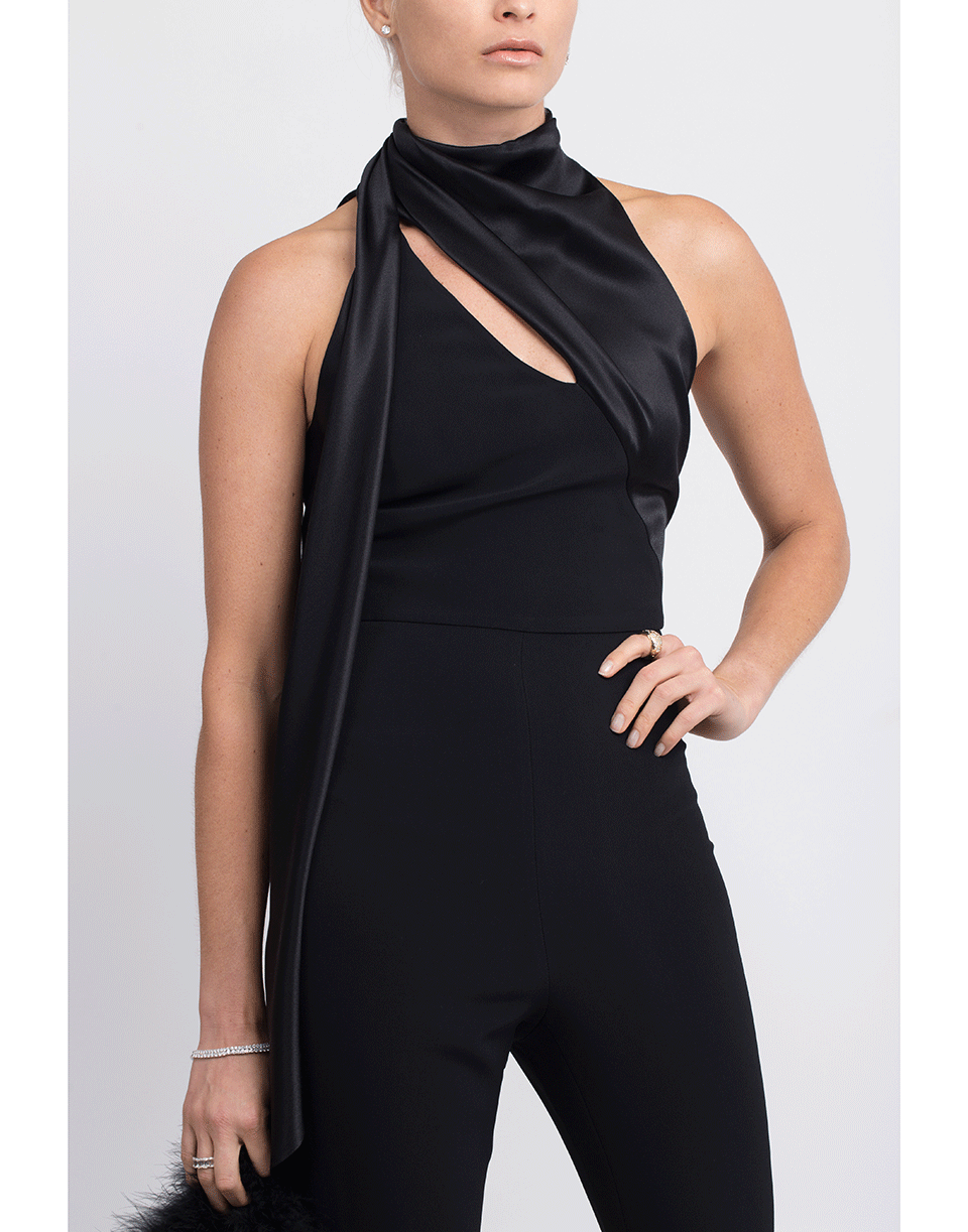 CUSHNIE-Sleeveless Fitted Cropped Jumpsuit-