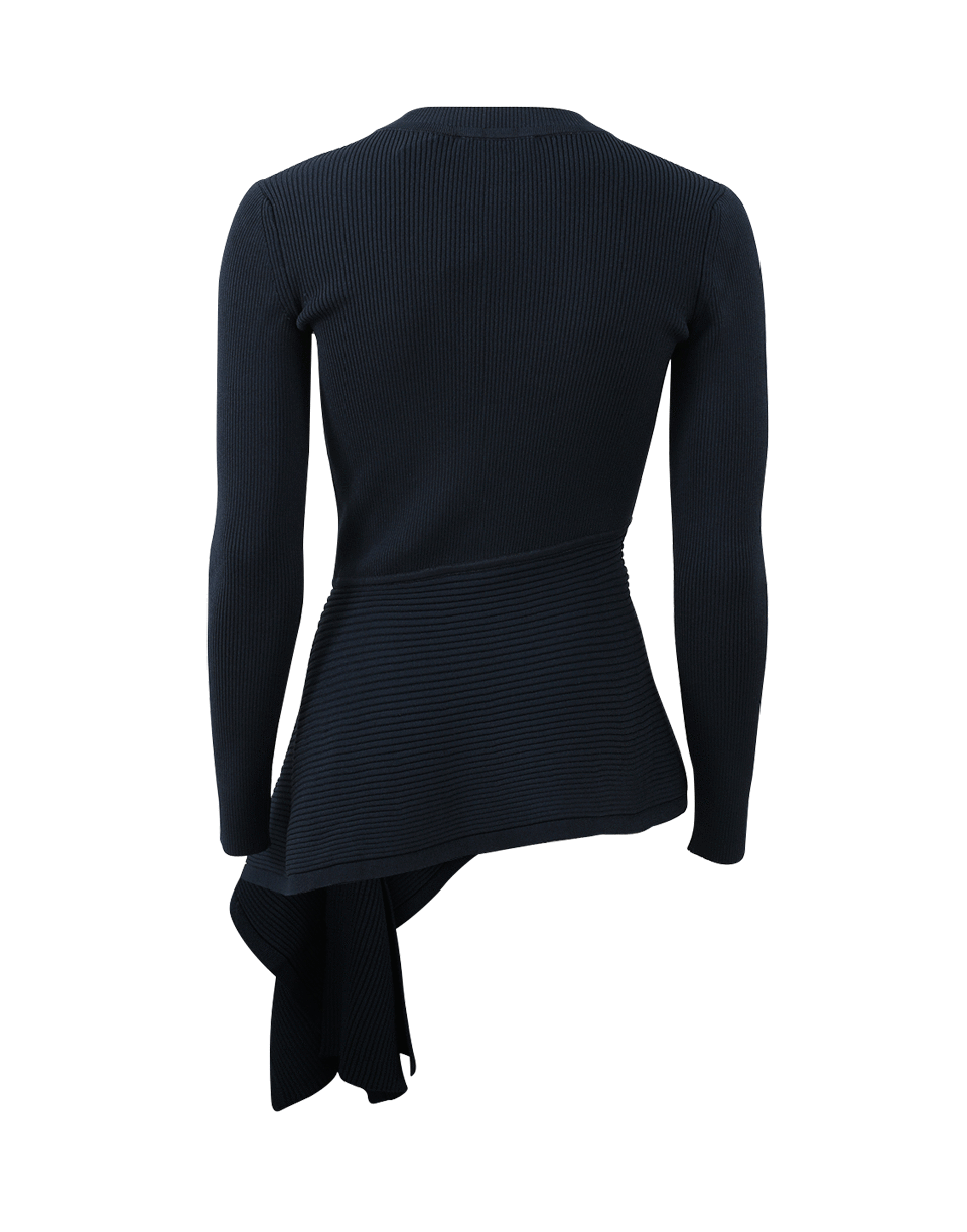 CUSHNIE-Asymmetrical Knit Top-
