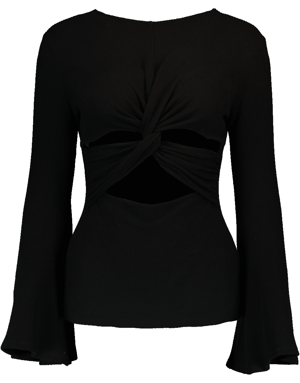CUSHNIE-Cutout Waist Lounge Top-