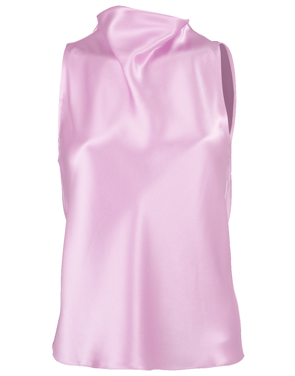 CUSHNIE-High-Neck Drape Tank-