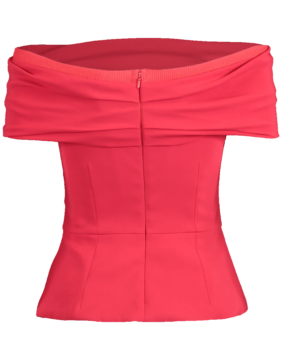 CUSHNIE-Off Shoulder Fitted Peplum Top-