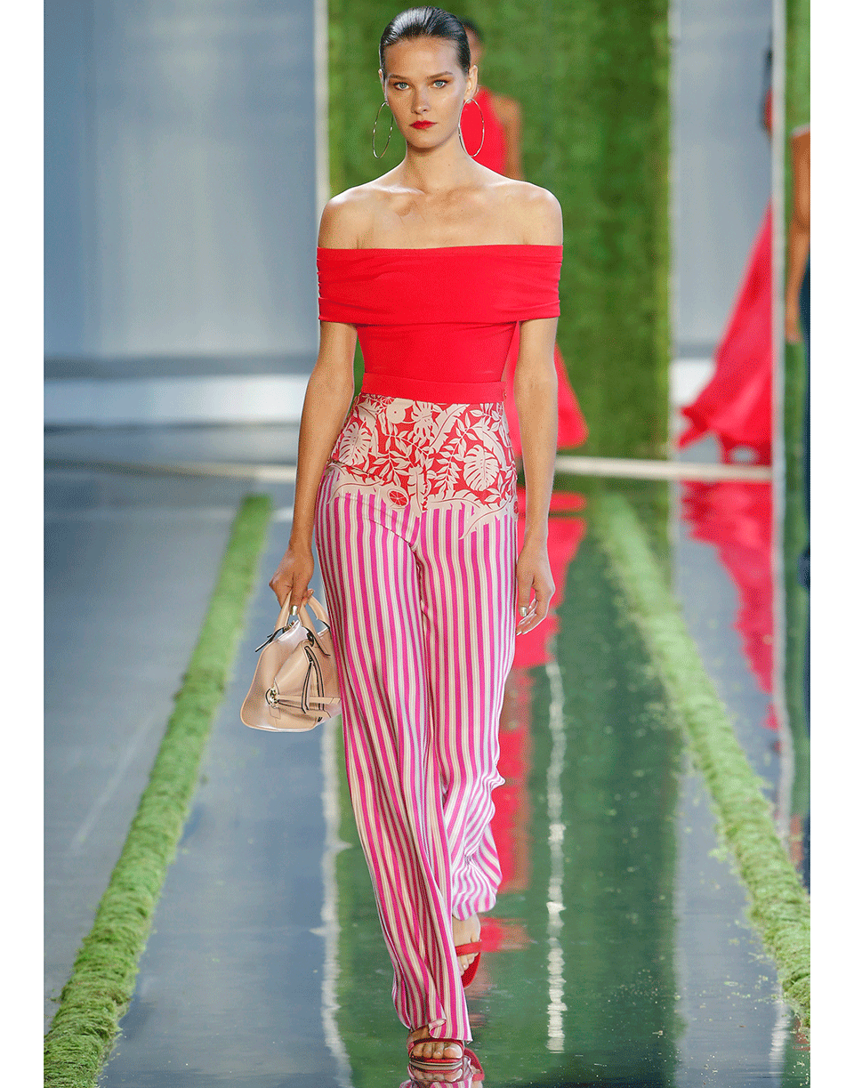 CUSHNIE-Off Shoulder Fitted Peplum Top-