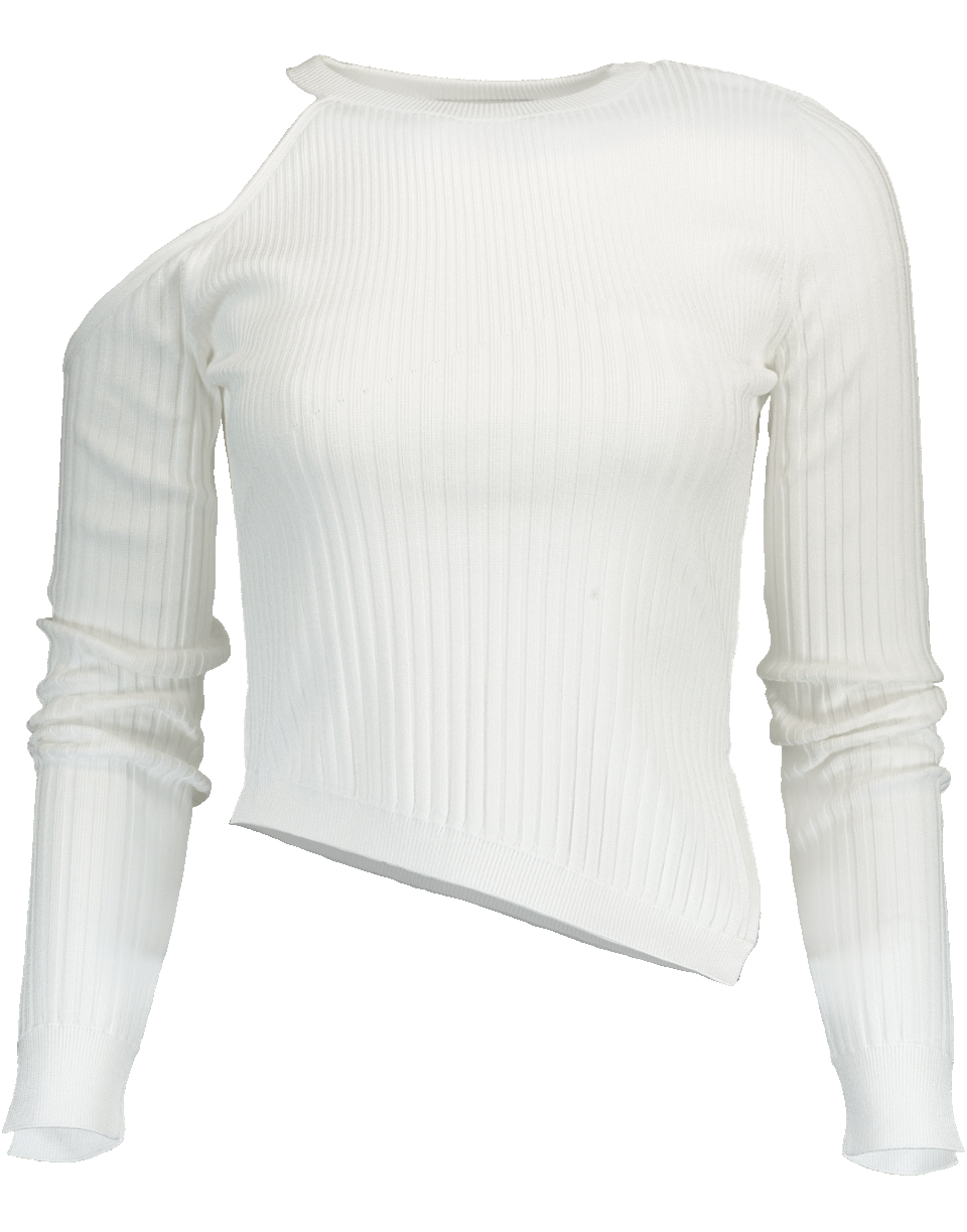 CUSHNIE-Cold Shoulder Crop Top-