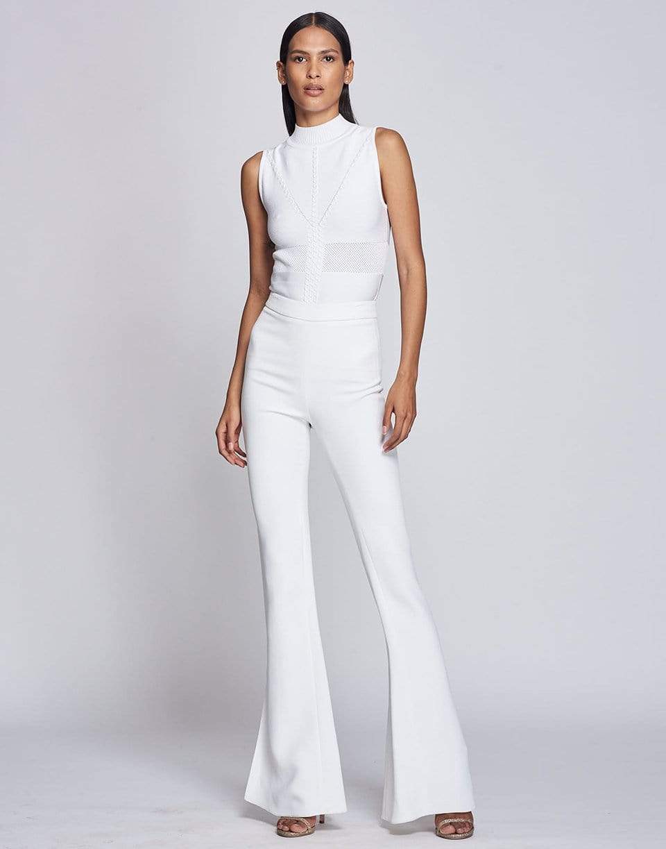 CUSHNIE-Sleeveless Mock Neck Knit Top-