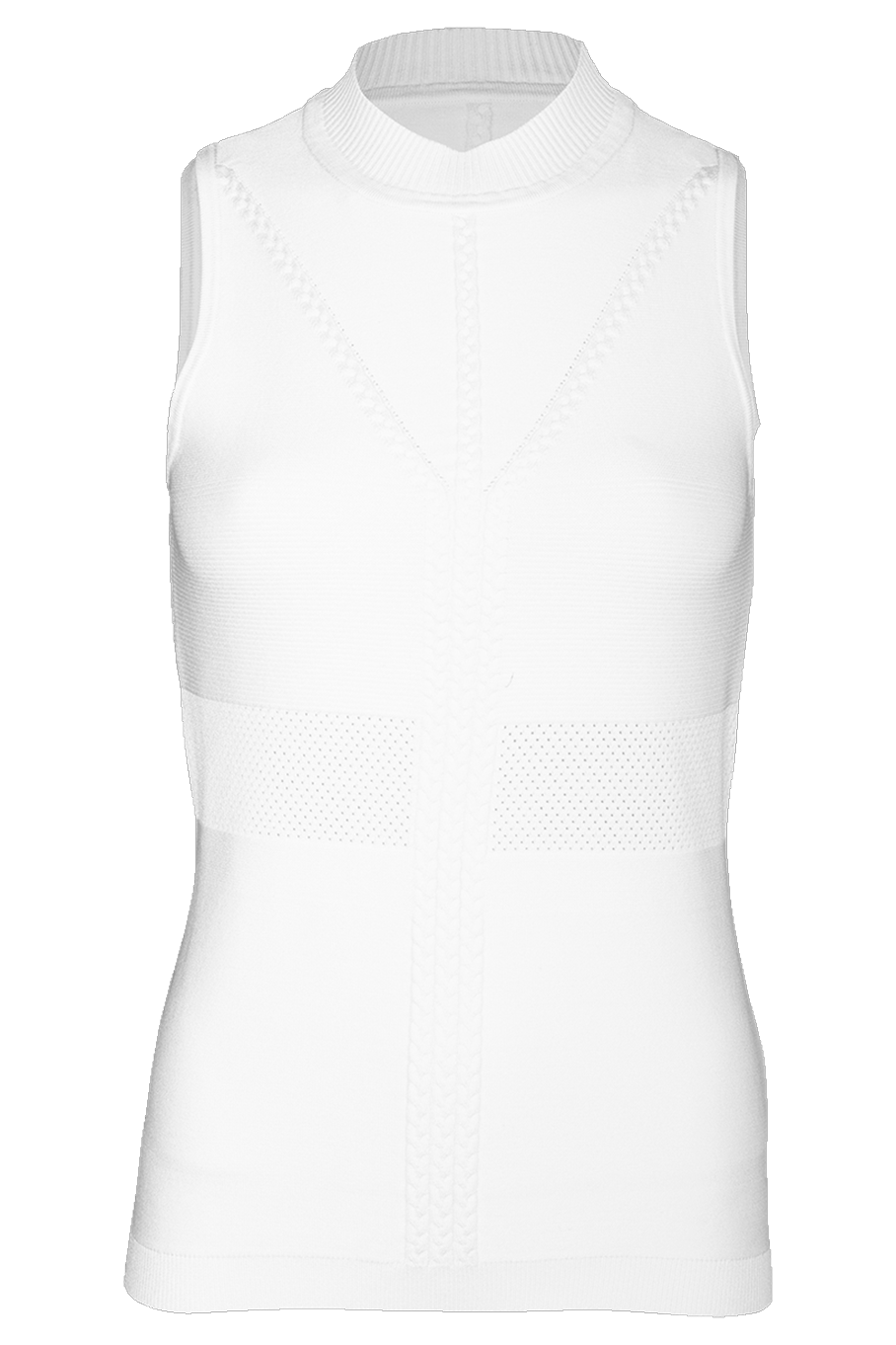 CUSHNIE-Sleeveless Mock Neck Knit Top-