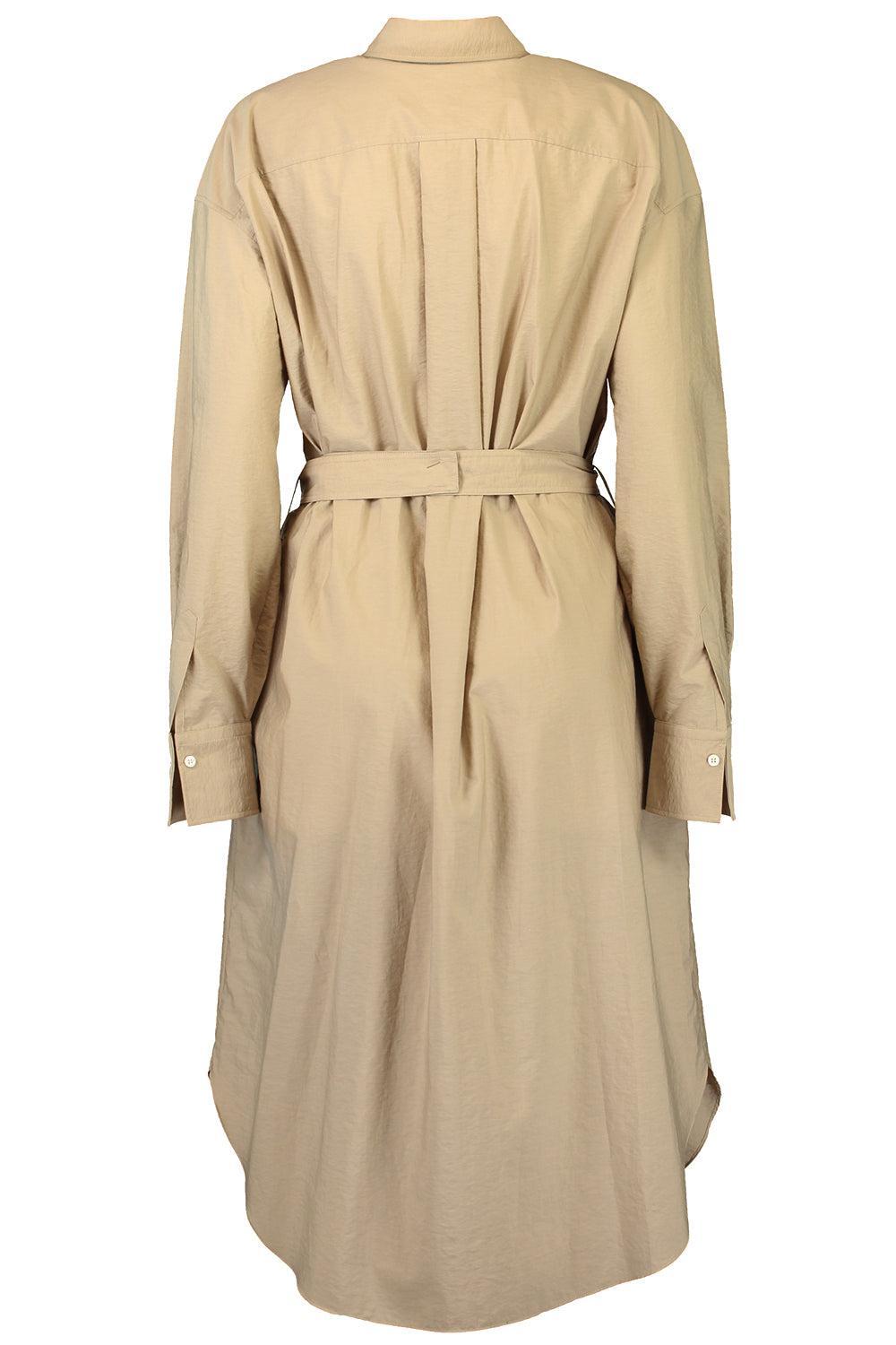 Belted Shirt Dress-CREAM-XS-CLOTHINGDRESSCASUAL-BRUNELLO CUCINELLI