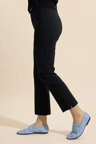 Brigitte Straight Leg Side Slit Pant-BLACK-0-CLOTHINGPANTSLIM FIT-AVENUE MONTAIGNE