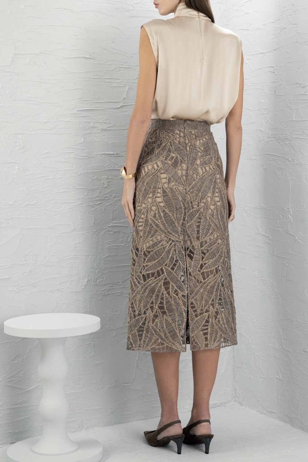 Opera Embroidered Pencil Skirt-WHITE-38-CLOTHINGSKIRTKNEE LENGT-BRUNELLO CUCINELLI