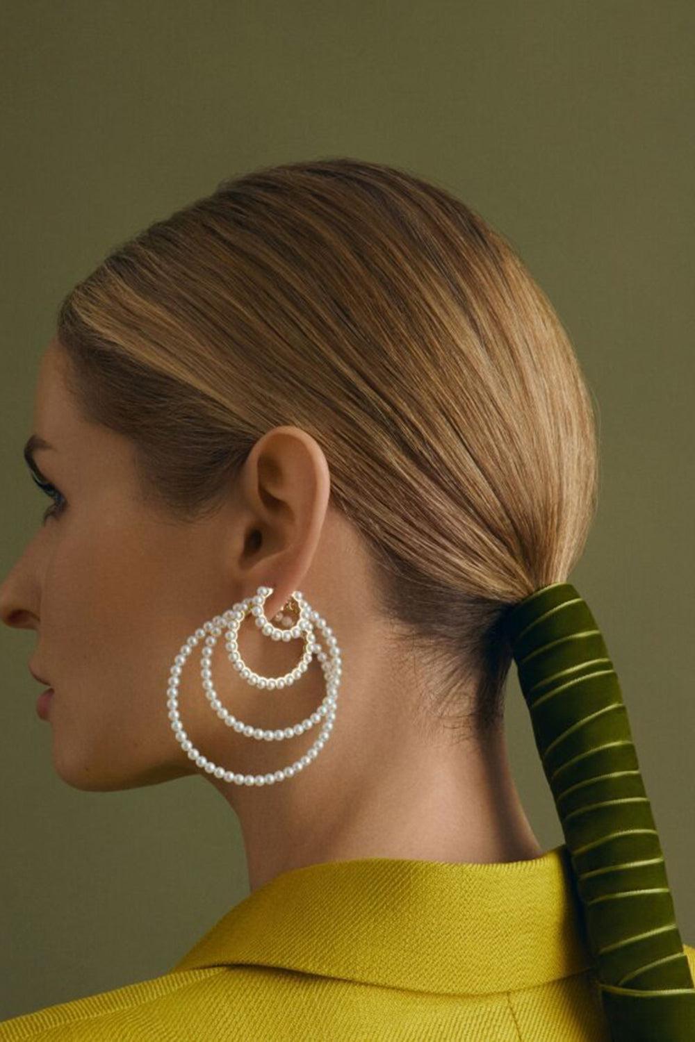 Akoya Hoop Earrings-YELLOW GOLD-JEWELRYFINE JEWELEARRING-BAGGINS