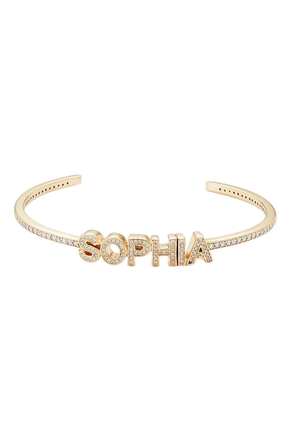 DRD Diamond Name Cuff-WHITE GOLD-3-JEWELRYFINE JEWELBRACELET O-DANA REBECCA DESIGNS