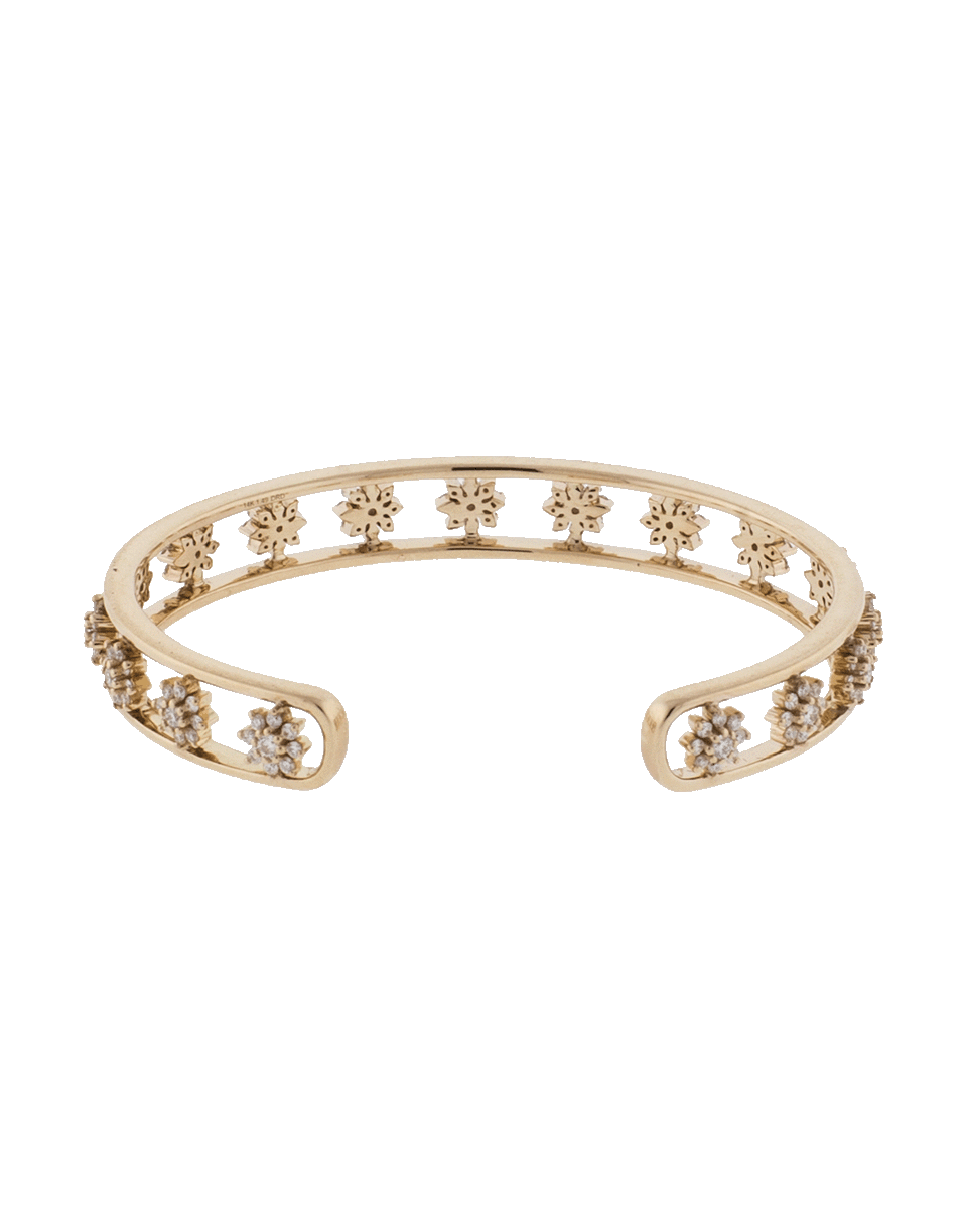 DANA REBECCA DESIGNS-Diamond Flower Cuff Bracelet-ROSE GOLD