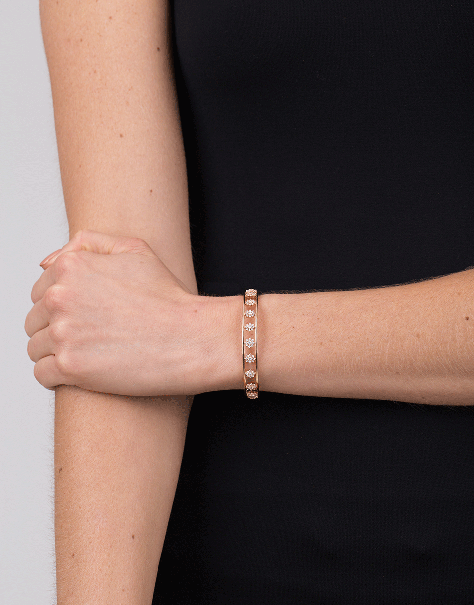 DANA REBECCA DESIGNS-Diamond Flower Cuff Bracelet-ROSE GOLD