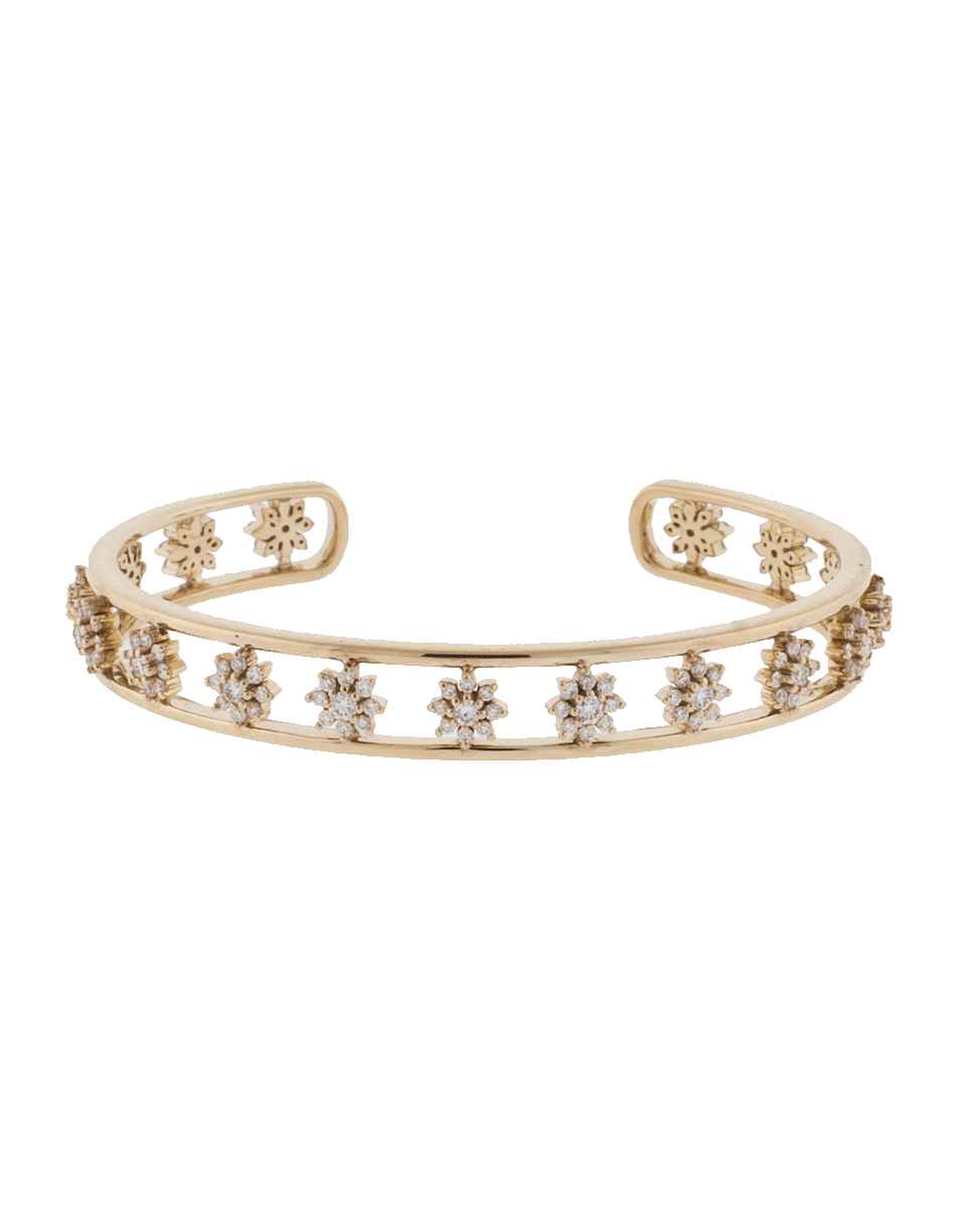 DANA REBECCA DESIGNS-Diamond Flower Cuff Bracelet-ROSE GOLD