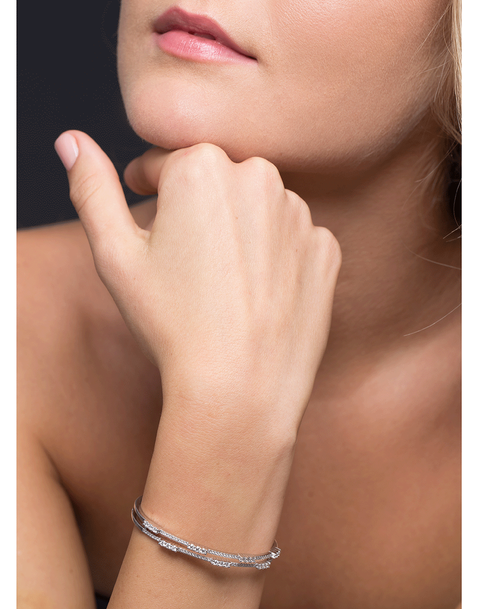 DANA REBECCA DESIGNS-Ava Bea Double Row Cuff-WHITE GOLD