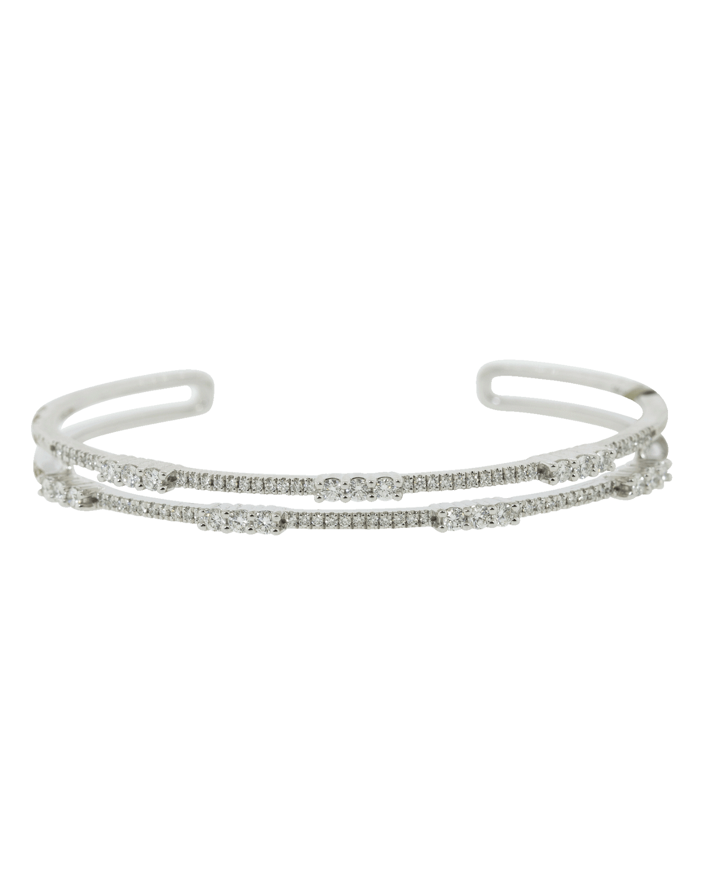 DANA REBECCA DESIGNS-Ava Bea Double Row Cuff-WHITE GOLD