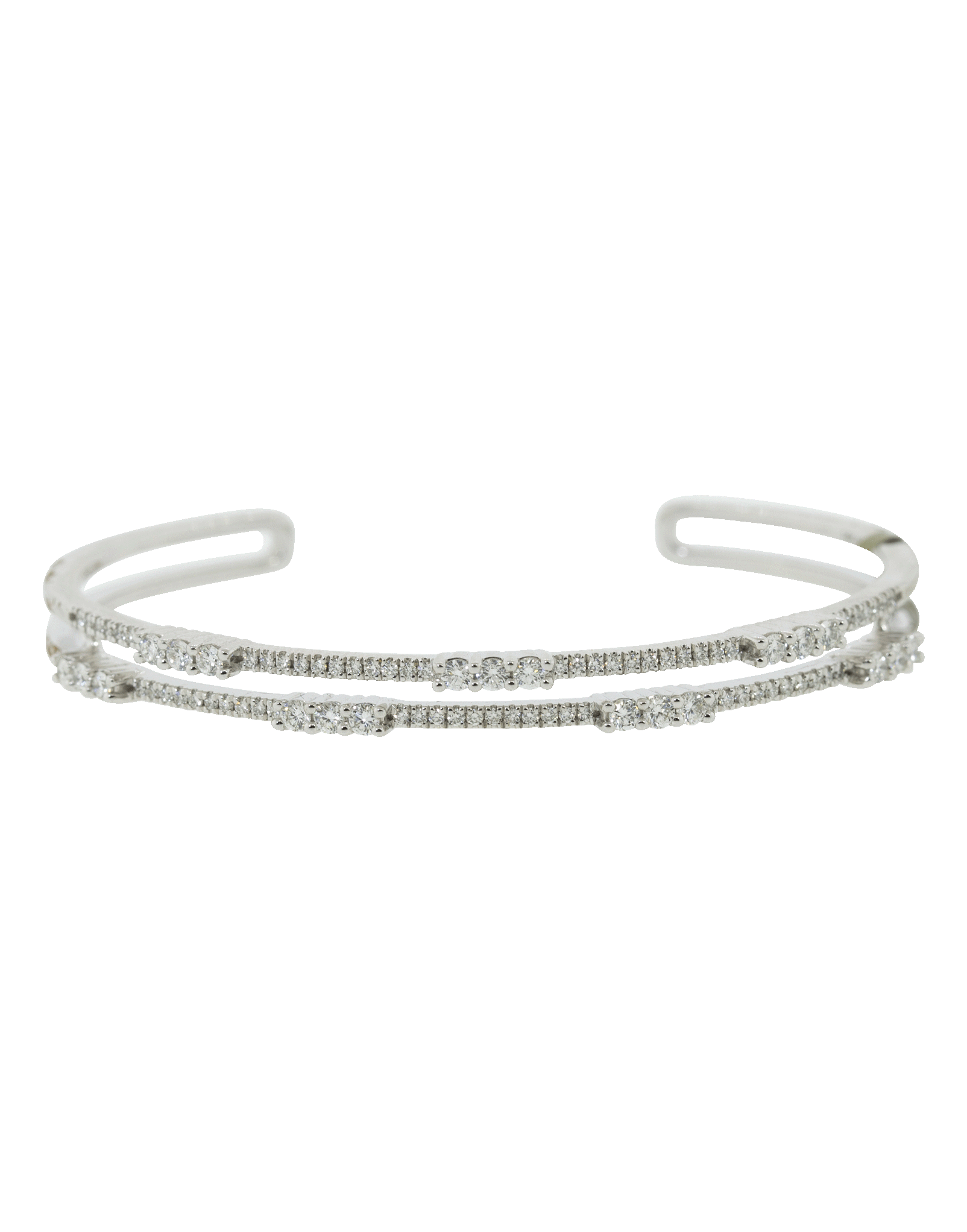 DANA REBECCA DESIGNS-Ava Bea Double Row Cuff-WHITE GOLD
