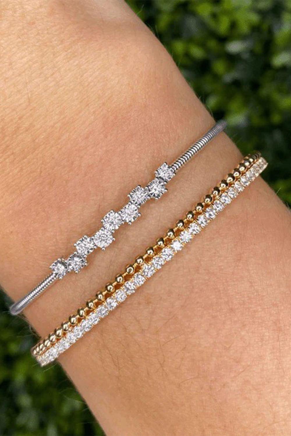 DANA REBECCA DESIGNS-Ava Bea Zig Zag Cuff-WHITE GOLD