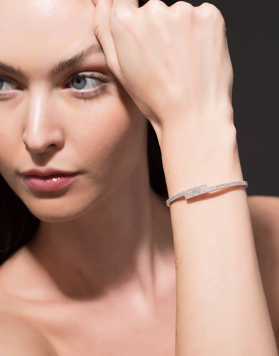 DANA REBECCA DESIGNS-Staggered Diamond Bangle-WHITE GOLD