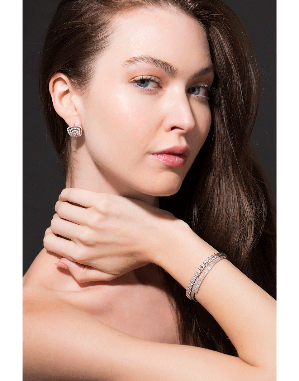 DANA REBECCA DESIGNS-Staggered Diamond Bangle-WHITE GOLD