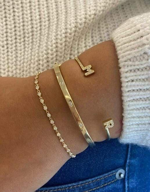 DANA REBECCA DESIGNS-Alexa Jordan Inlay Marquise Bracelet-YELLOW GOLD