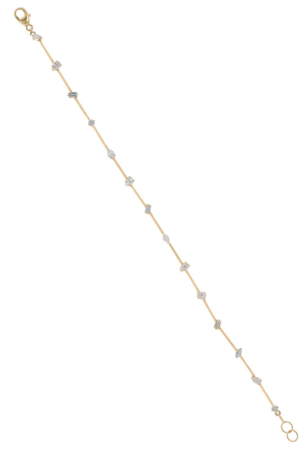 DANA REBECCA DESIGNS-Alexa Jordyn Multi-Shape Tennis Bracelet-YELLOW GOLD