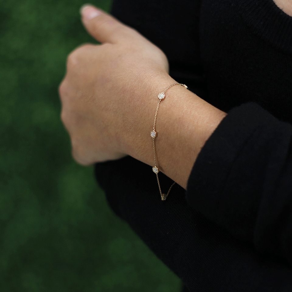 DANA REBECCA DESIGNS-Jennifer Yamina Station Bracelet-YELLOW GOLD