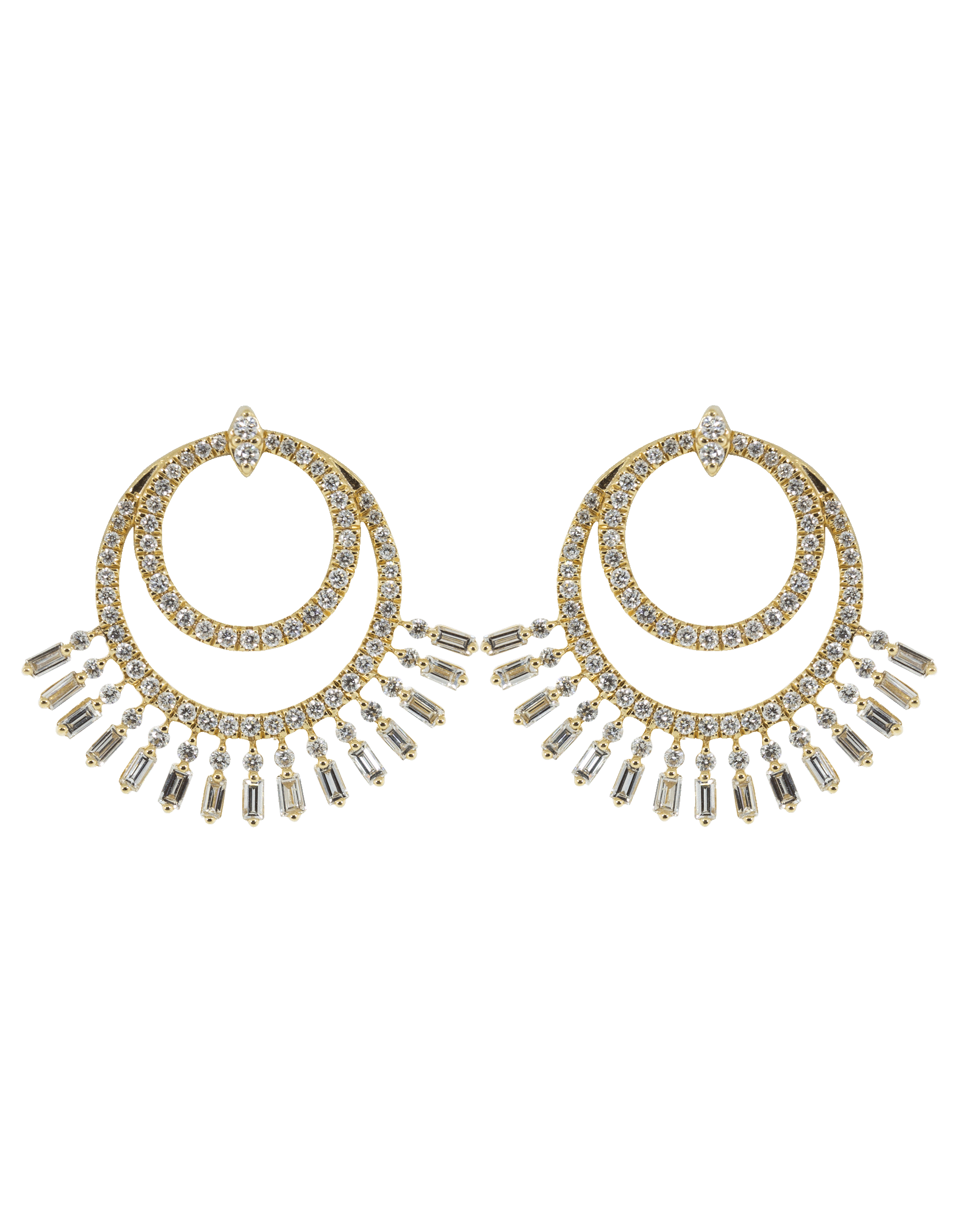 DANA REBECCA DESIGNS-Sadie Pearl Double Wrap Fan Studs-YELLOW GOLD