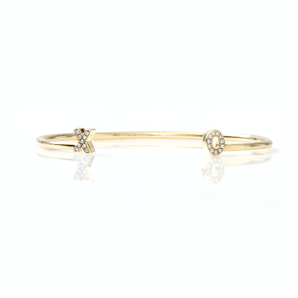 DANA REBECCA DESIGNS-Personalized Diamond Initial Cuff-YELLOW GOLD