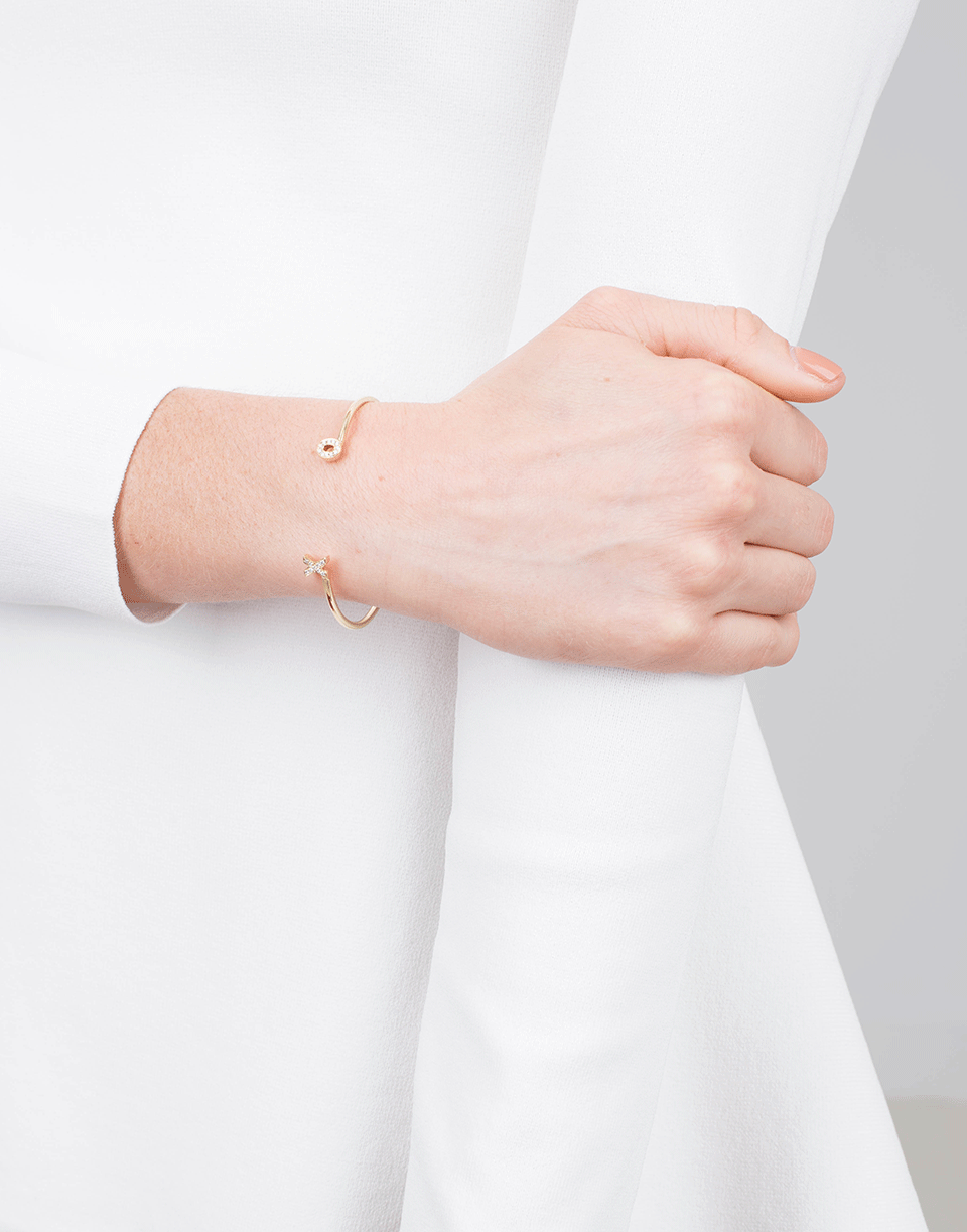 DANA REBECCA DESIGNS-X And O Diamond Initial Cuff-YELLOW GOLD