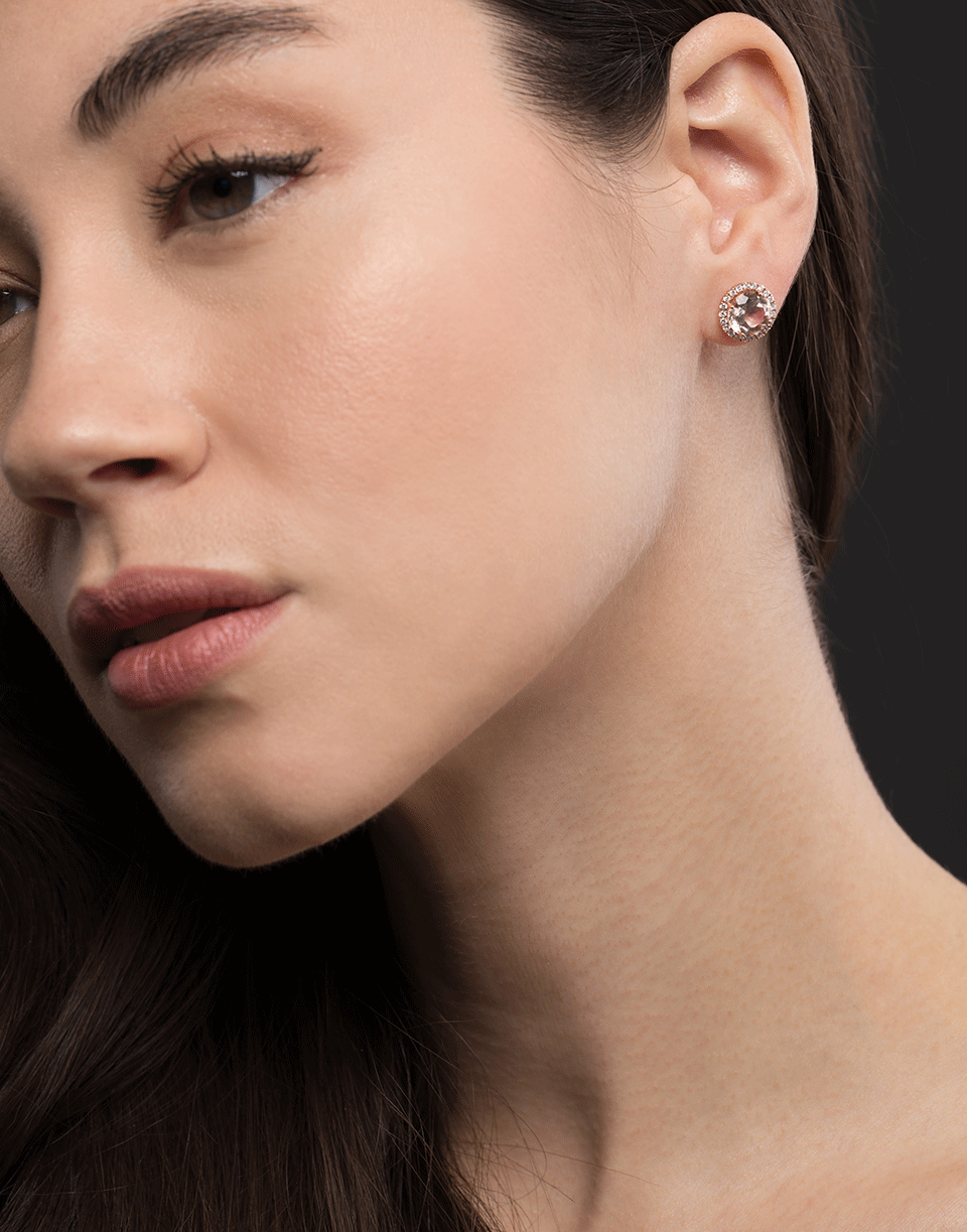 DANA REBECCA DESIGNS-Anna Beth Morganite Stud Earrings-ROSE GOLD