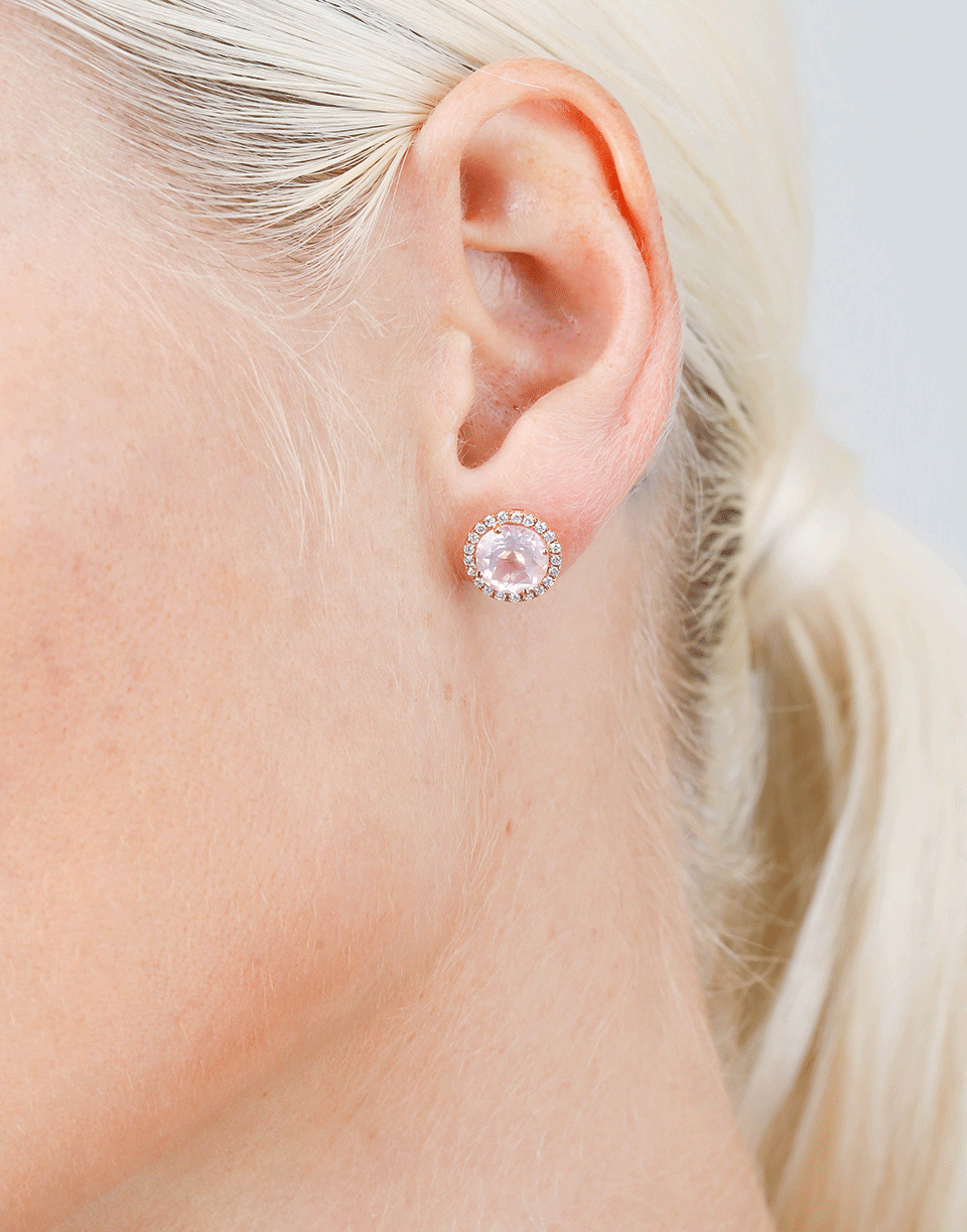 DANA REBECCA DESIGNS-Anna Beth Pink Quartz Stud Earrings-ROSE GOLD