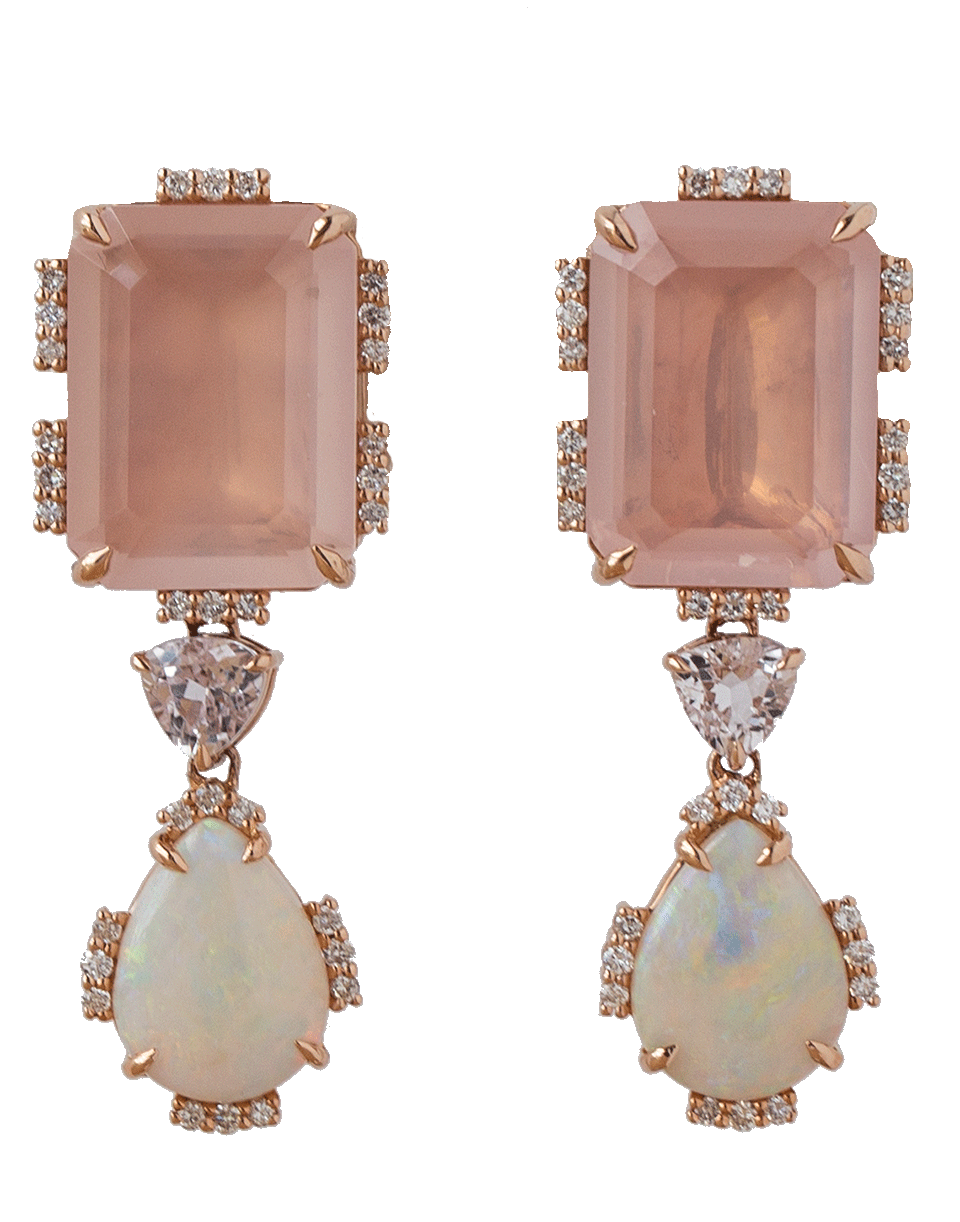 DANA REBECCA DESIGNS-Courtney Lauren Quartz And Opal Earrings-ROSE GOLD