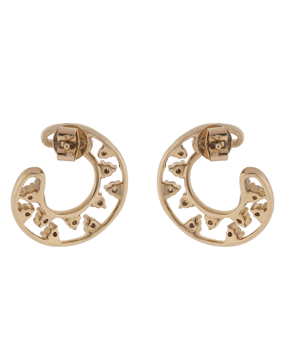 DANA REBECCA DESIGNS-Diamond Front Facing Hoop Earrings-ROSE GOLD