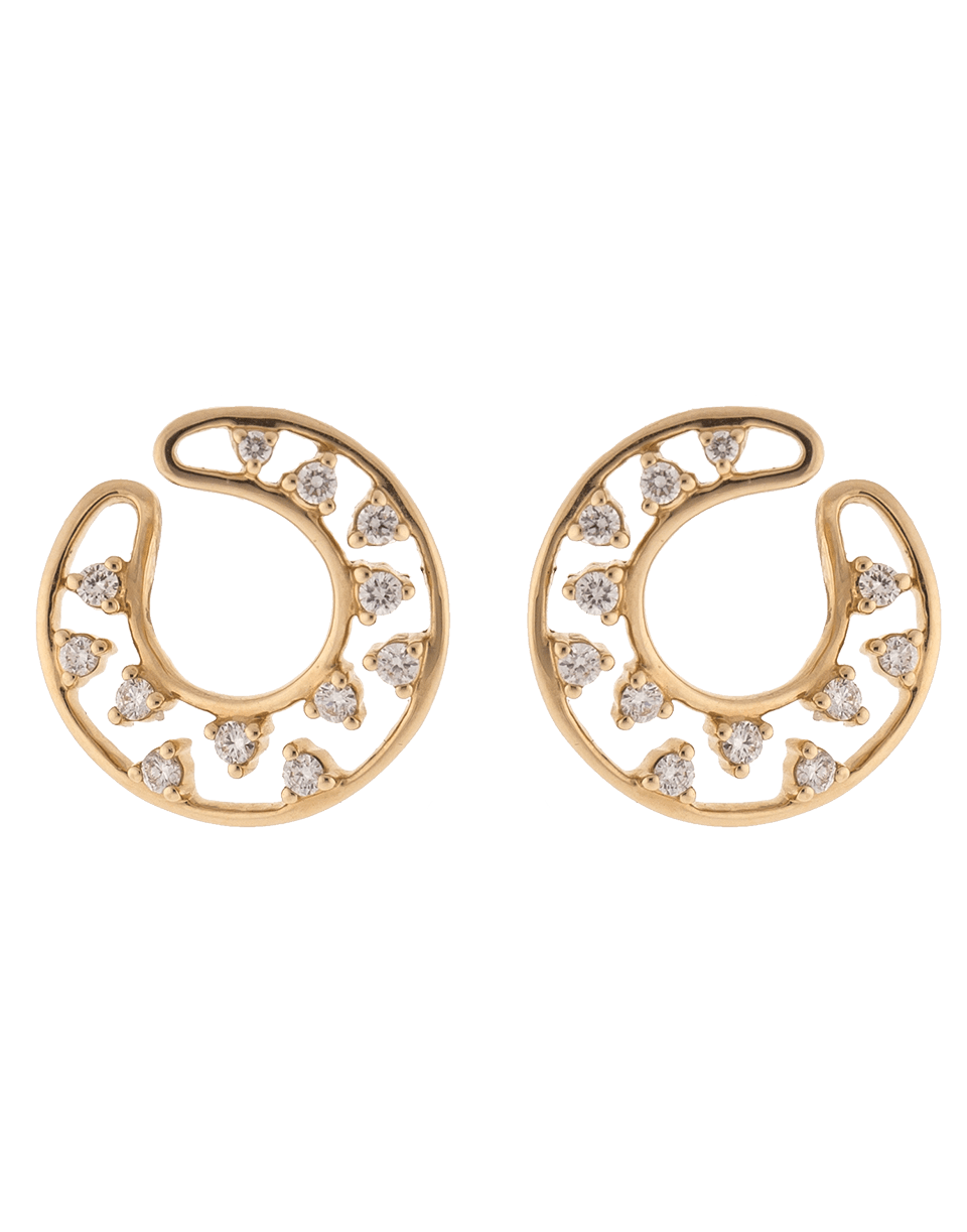 DANA REBECCA DESIGNS-Diamond Front Facing Hoop Earrings-ROSE GOLD
