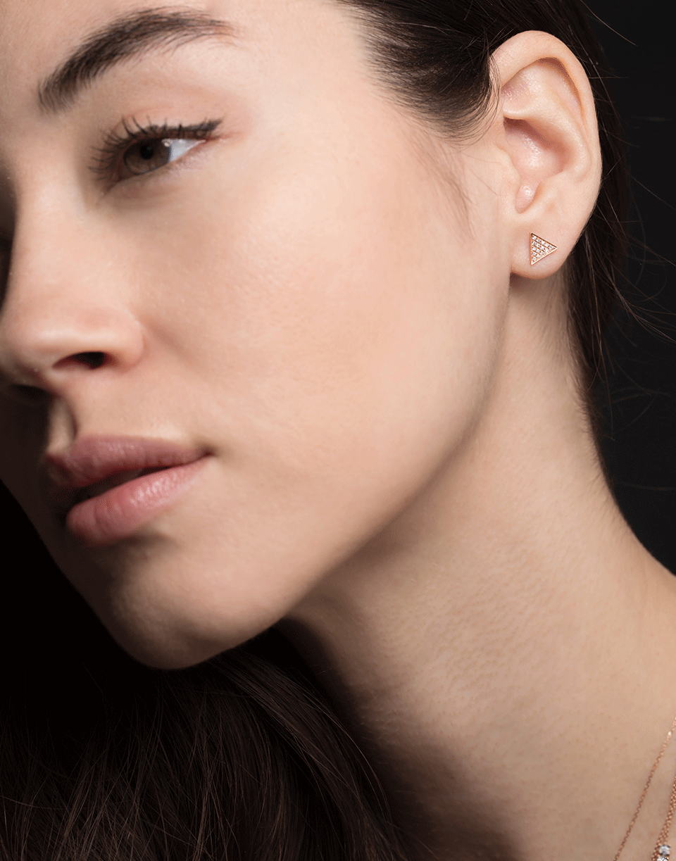 DANA REBECCA DESIGNS-Emily Sarah Triangle Diamond Studs-ROSE GOLD