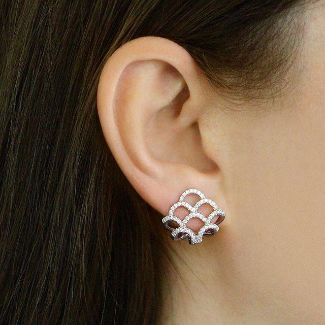 DANA REBECCA DESIGNS-Lori Page Diamond Pave Huggie Earrings-ROSE GOLD