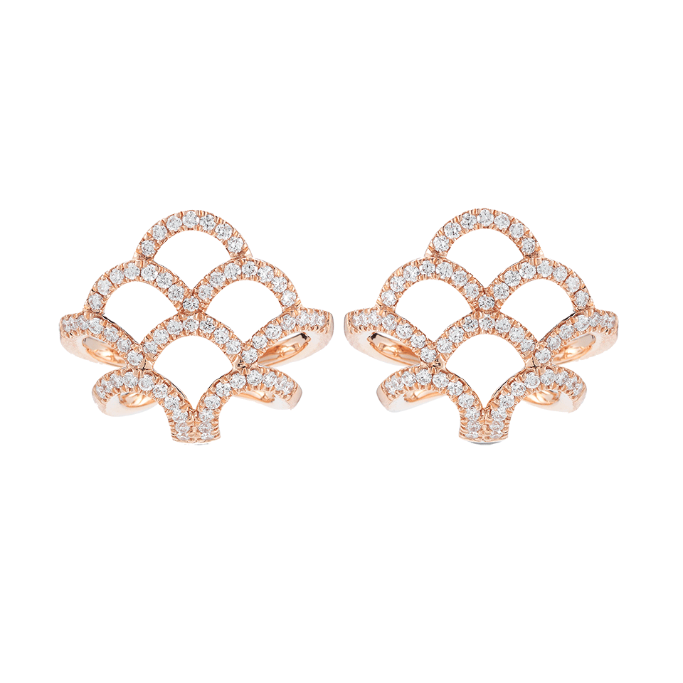 DANA REBECCA DESIGNS-Lori Page Diamond Pave Huggie Earrings-ROSE GOLD