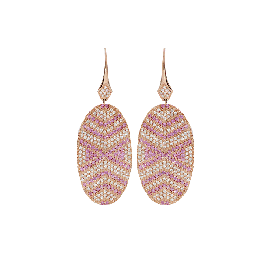 DANA REBECCA DESIGNS-Mikaela Estelle Pink Sapphire Earrings-ROSE GOLD