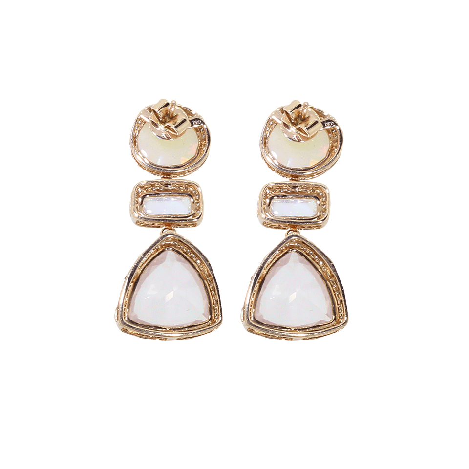 DANA REBECCA DESIGNS-One Of A Kind White Opal And Diamond Earrings-ROSE GOLD