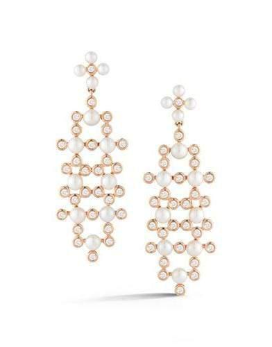 DANA REBECCA DESIGNS-Pearl Ivy Drop Earrings-ROSE GOLD