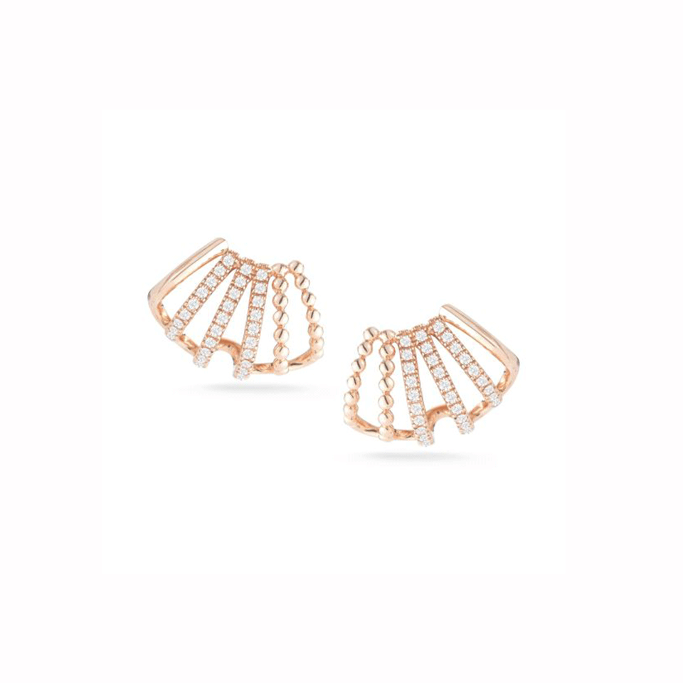DANA REBECCA DESIGNS-Poppy Rae Diamond Huggies-ROSE GOLD