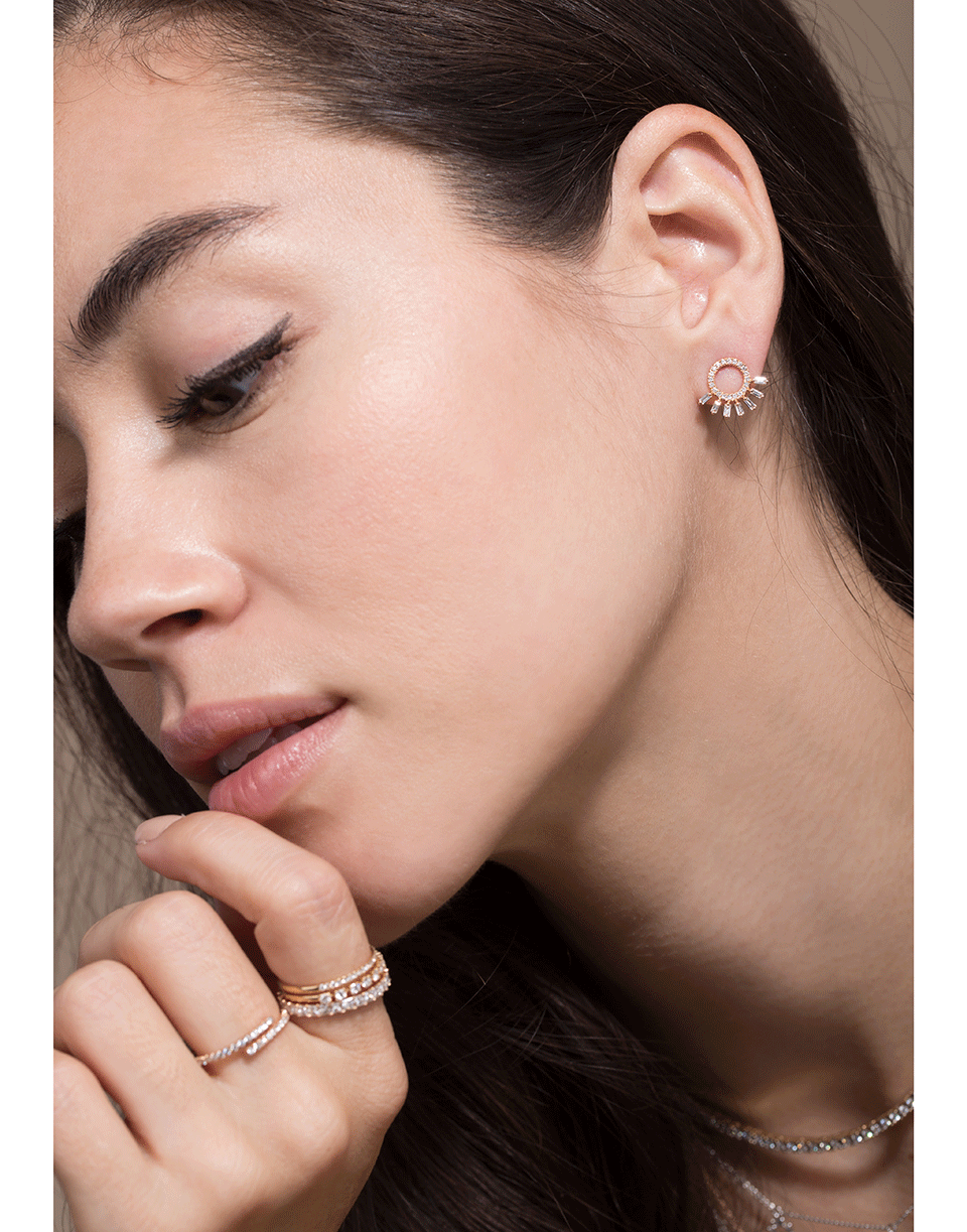 DANA REBECCA DESIGNS-Sadie Pearl Sunburst Diamond Studs-ROSE GOLD