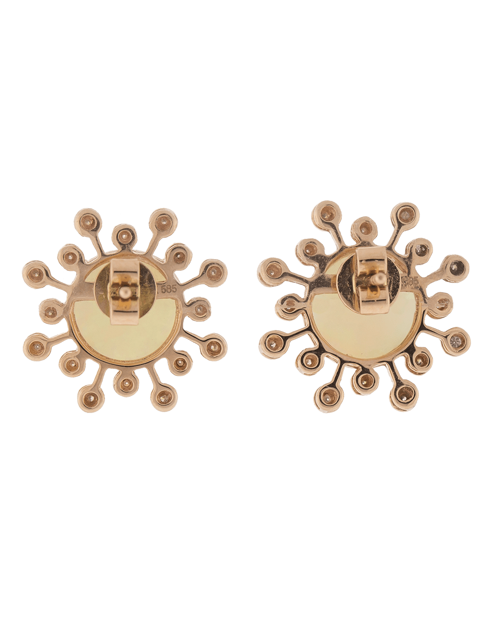 DANA REBECCA DESIGNS-White Opal Stud Earrings-ROSE GOLD