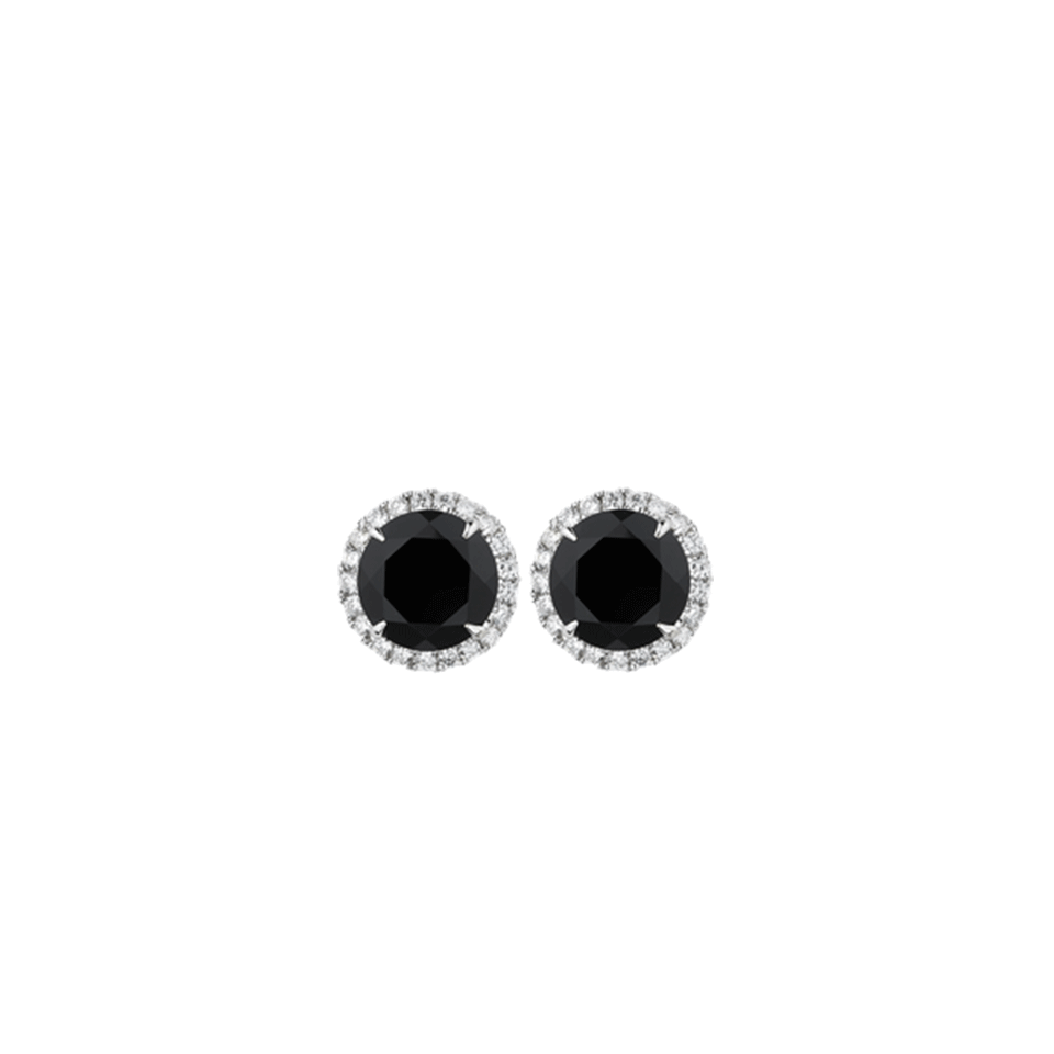 DANA REBECCA DESIGNS-Anna Beth Black Onyx Stud Earrings-WHITE GOLD