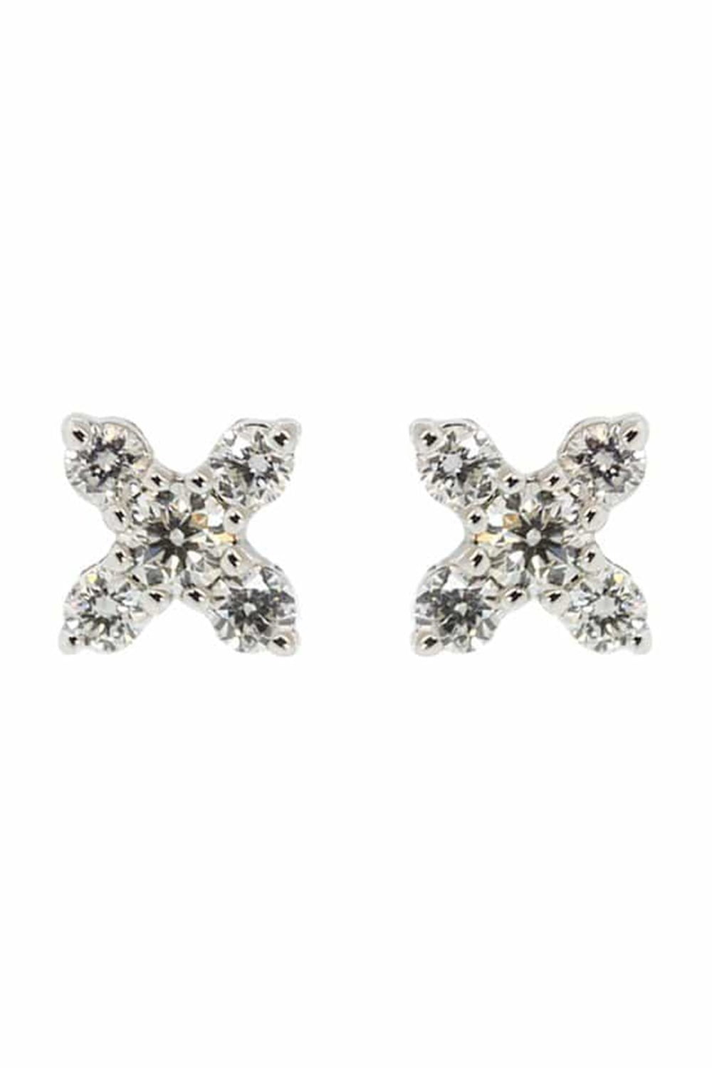 DANA REBECCA DESIGNS-Ava Bea 'X' Diamond Studs-WHITE GOLD