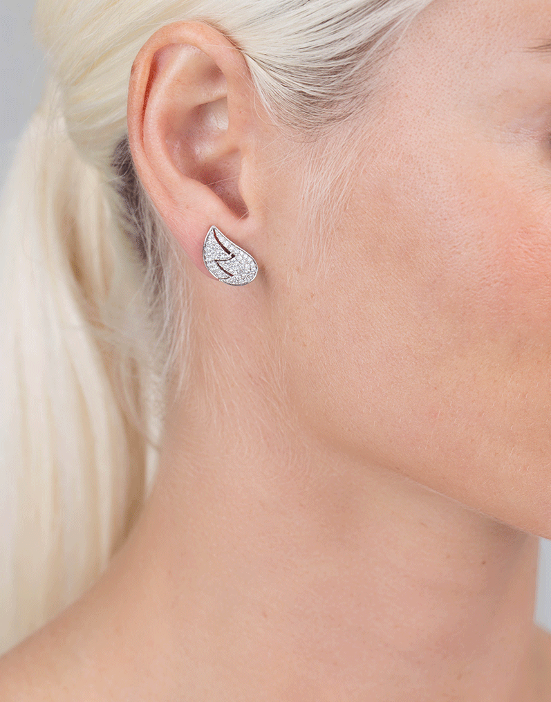 DANA REBECCA DESIGNS-Carly Beth Diamond Wing Studs-WHITE GOLD