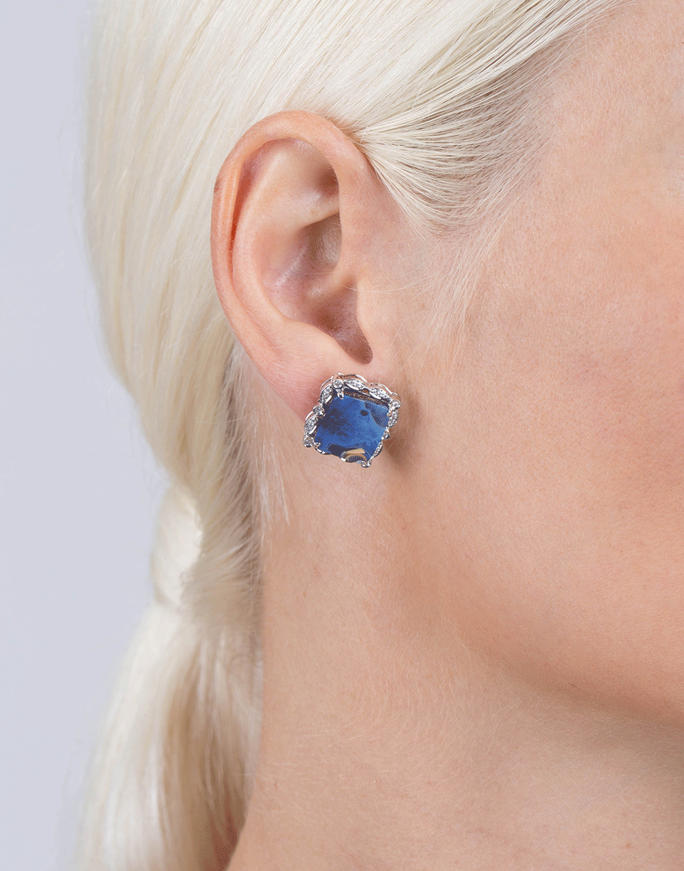 DANA REBECCA DESIGNS-Courtney Lauren Boulder Stud Earrings-WHITE GOLD