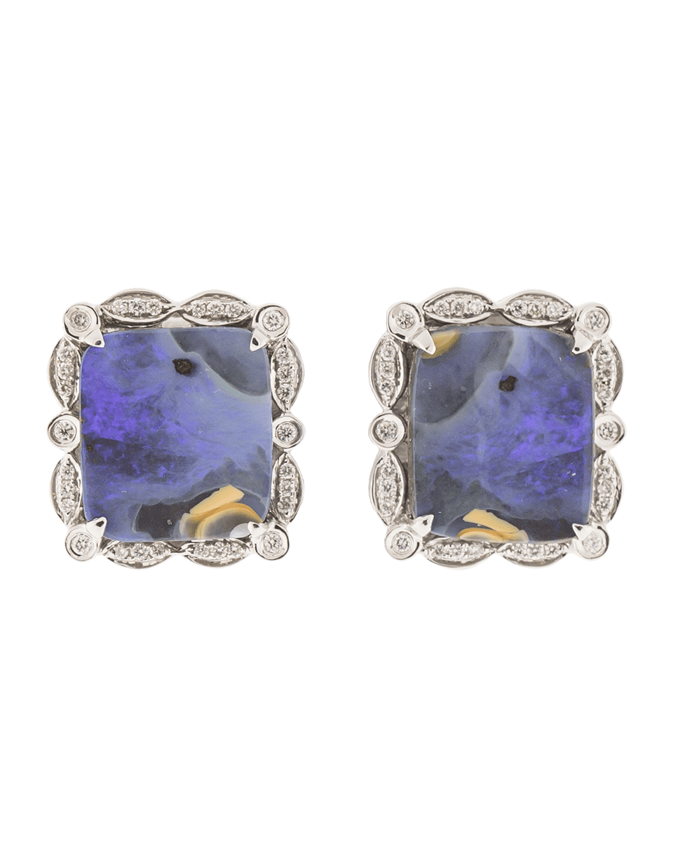 DANA REBECCA DESIGNS-Courtney Lauren Boulder Stud Earrings-WHITE GOLD