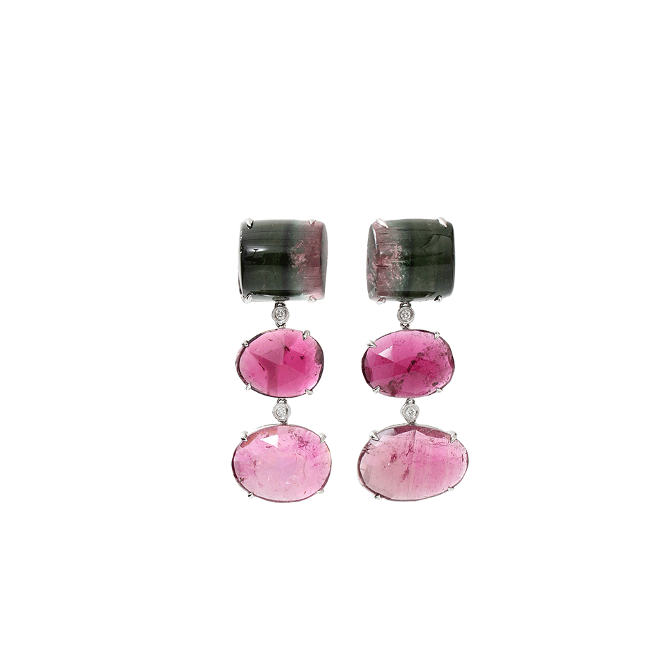 DANA REBECCA DESIGNS-Courtney Lauren Tourmaline Earrings-WHITE GOLD