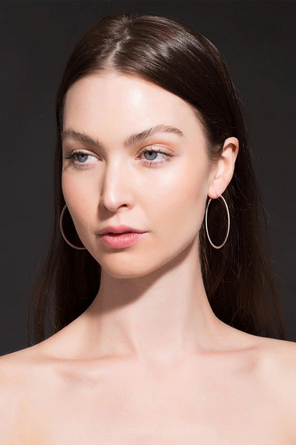 DANA REBECCA DESIGNS-DRD Pave Diamond Hoops-WHITE GOLD
